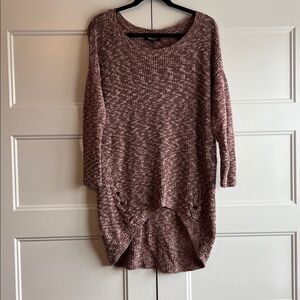 Express Maroon High-Low‎ Crew Neck Sweater